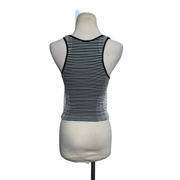 BCBGeneration black white striped fitted tank top size M/L - Picture 2 of 11
